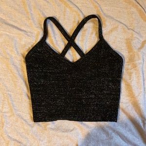 Black Sparkle Crop Top